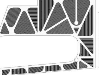 Reflected ceiling plan showing the baffle system layout for the hospital's first floor.